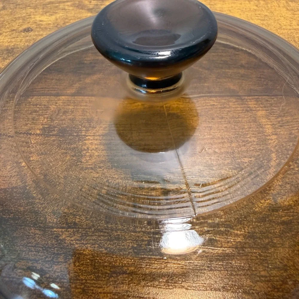 Vtg Pyrex Visions Amber Glass Replacement Lid V-1-C Brown Round 6.5